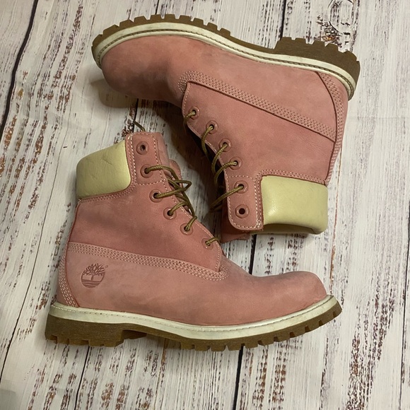 Timberland Pink leather combat boots Size 6 - Picture 10 of 16